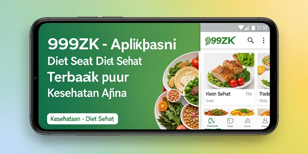 Screenshot aplikasi 999ZK menampilkan fitur Diet Sehat yang interaktif.