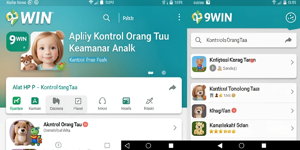 Tampilan antarmuka aplikasi 9WIN untuk Kontrol Orang Tua yang user-friendly.