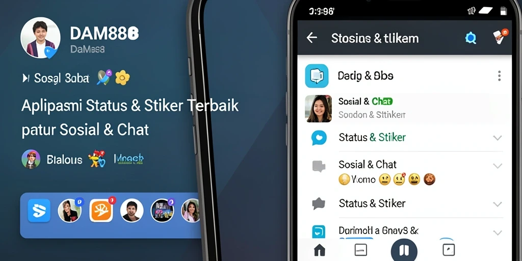 Tampilan antarmuka stiker yang menarik dan user-friendly dari DAM88.