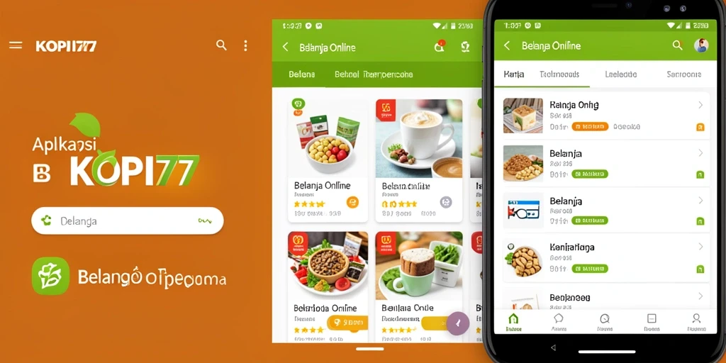 Tampilan antarmuka aplikasi KOPI77 untuk belanja online yang mudah digunakan.