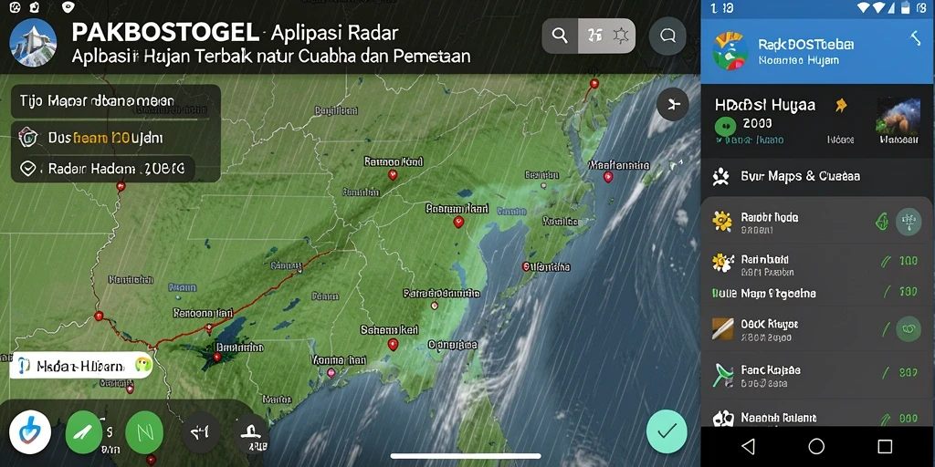 Antarmuka aplikasi PAKBOSTOGEL menampilkan indikator hujan secara real-time.