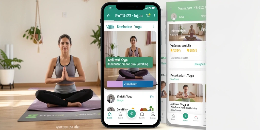 Screenshot utama RATU123 menampilkan antarmuka pengguna yang sederhana dan fitur Yoga interaktif.