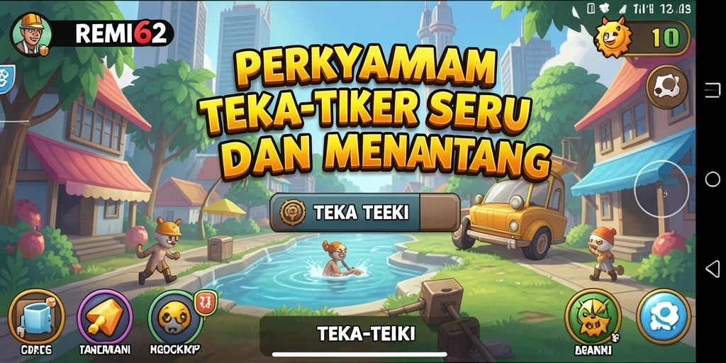 Tampilan antarmuka game Teka-Teki yang menarik dan interaktif.