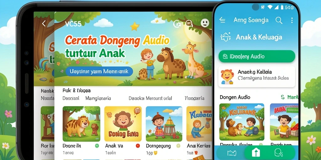 Antarmuka VC55 yang menarik dengan berbagai dongeng audio.
